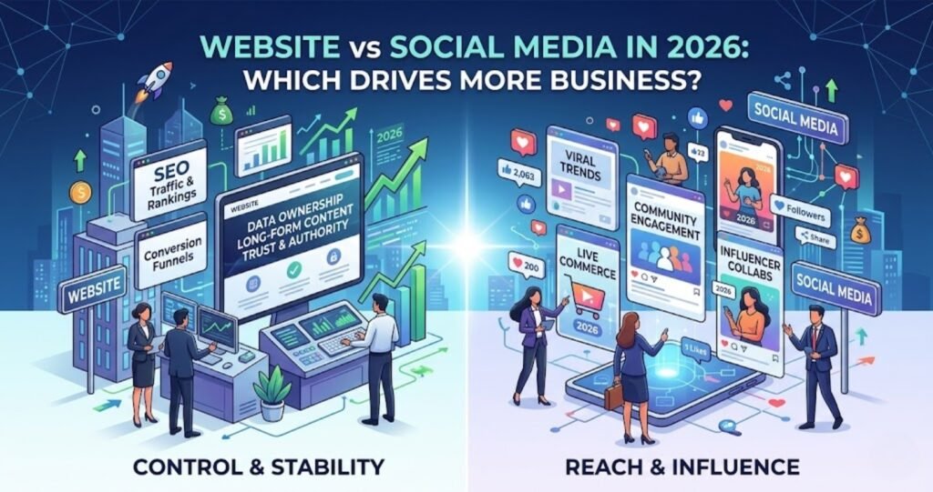 Website vs Social Media in 2026: Which Drives More Business?