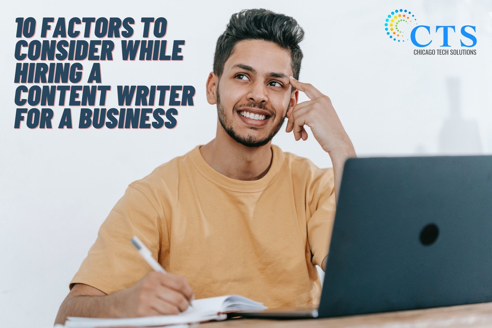 Content Writer With Laptop & Mobile